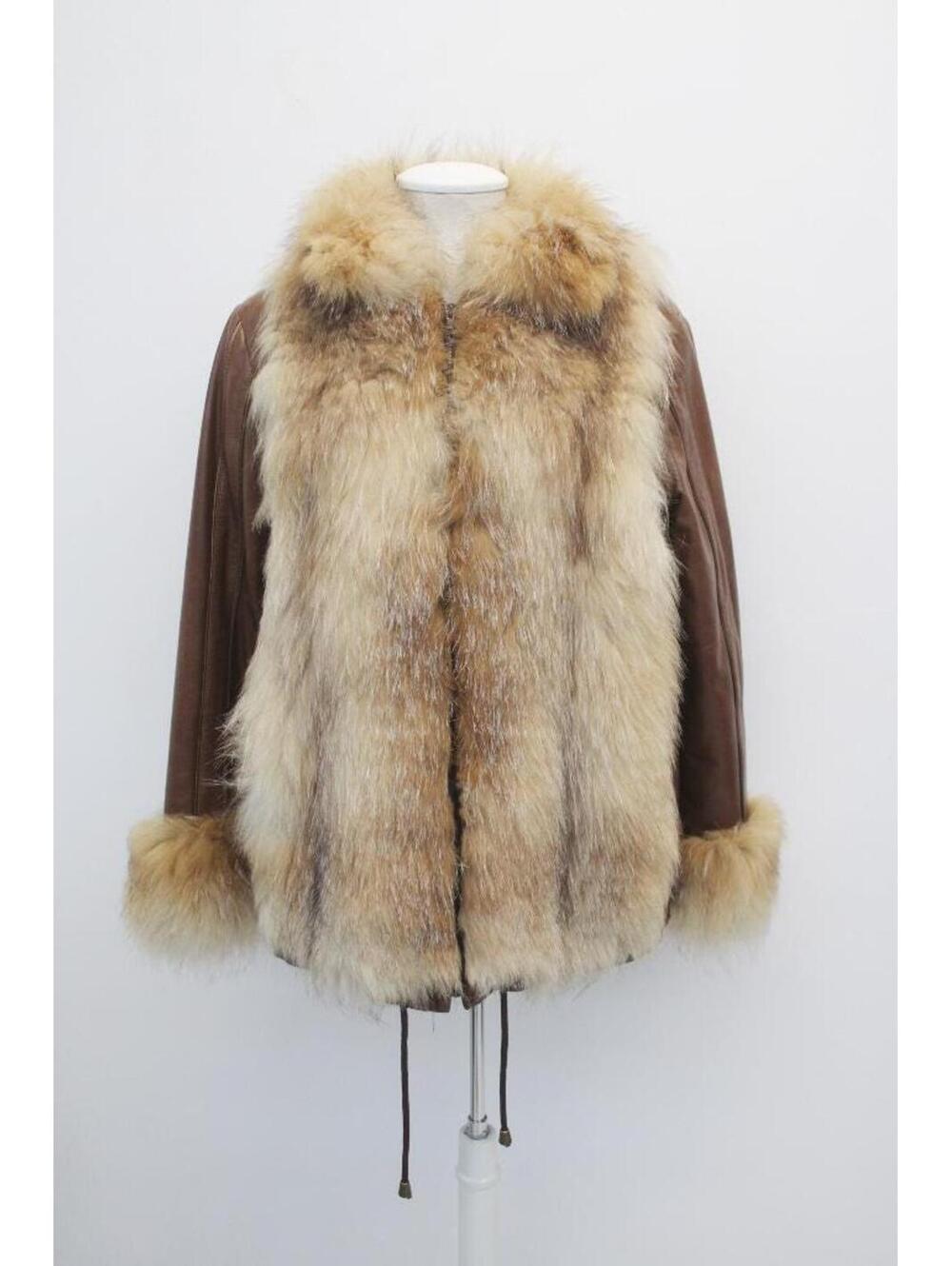 New Refurbished Crystal Fox & Leather Fur Jacket Coat Women Woman Size 6 Small